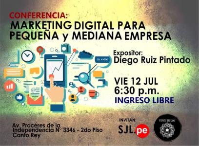 Conferencia gratuita de marketing digital para pyme en SJL