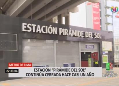 La estación Pirámide del Sol sigue inoperativa