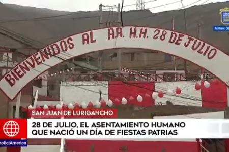 Campoy: Asentamiento humano 28 de Julio se vistió de rojo y blanco