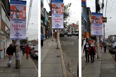 Avenida Chimú se inunda con publicidad de la municipalidad en plena pandemia