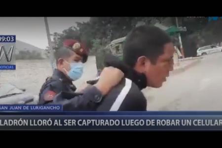 Ladrón se puso a llorar tras ser detenido por asaltar a una mujer