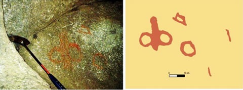 Extrañas figuras dibujadas hace miles de años al interior de una roca erosionada