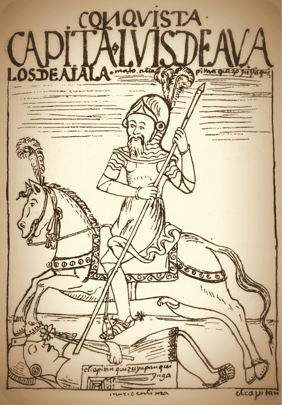Muerte de Kisu Yupanqui a manos del capitán Luis de Ávalos de Ayala según Huaman Poma.