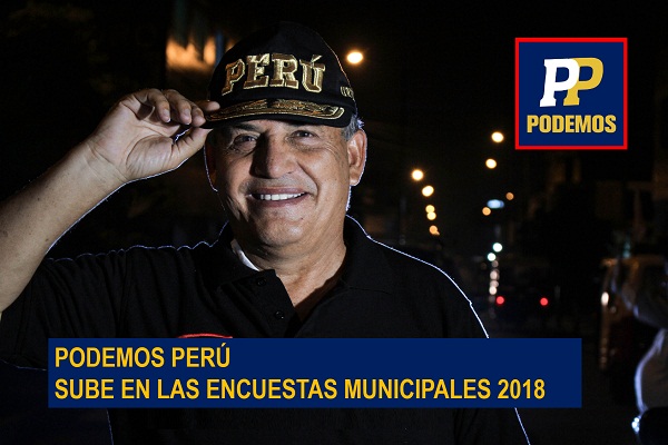 Podemos Perú sube en las encuestas municipales 2018