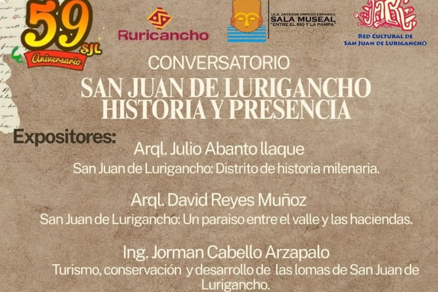 Realizarán conversatorio gratuito por el 59° Aniversario de SJL