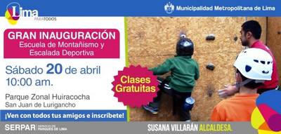 Deporlima lanza Escuela de Montañismo y Escalada Deportiva