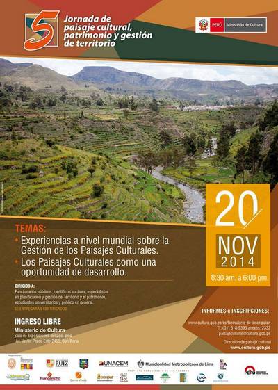 5ta JORNADA DE PAISAJE CULTURAL, PATRIMONIO Y GESTIÓN DEL TERRITORIO