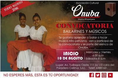 Convocatoria de bailarines y músicos para Onuba