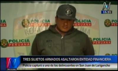 Cayó miembro de banda que asaltó cooperativa