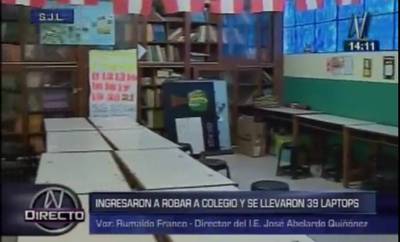 Roban 39 laptops de colegio de San Juan de Lurigancho
