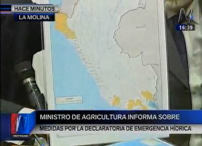 Declaran en emergencia hídrica 37 valles de nuestro país
