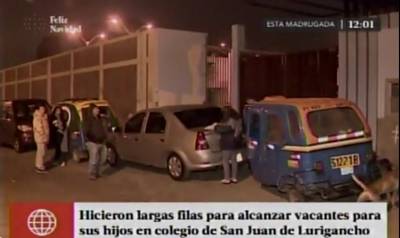 SJL: padres se amanecen para alcanzar vacantes en colegio