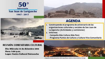 Reunión de organizaciones culturales y sociales de SJL