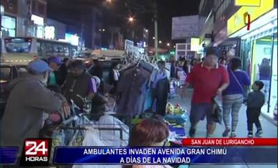 SJL: A días de Navidad, ambulantes invaden calles