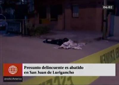 SJL: hallan muerto a presunto delincuente en plena vía pública