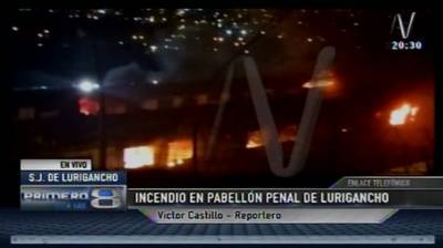 Dos muertos deja gran incendio en el penal de Lurigancho
