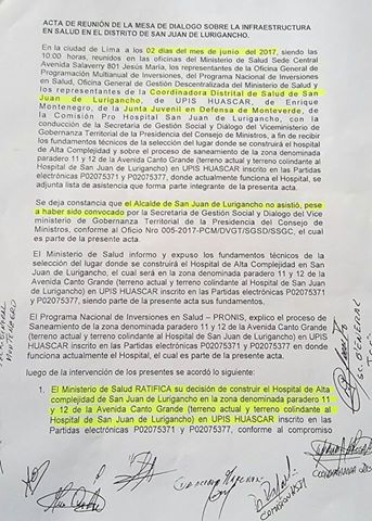 Alcalde Juan Navarro exige al congreso hospital pero no asisté a la mesa de dialogo en la PCM
