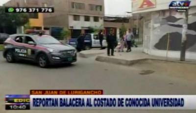 SJL: sujeto ebrio hizo disparos cerca de la universidad César Vallejo