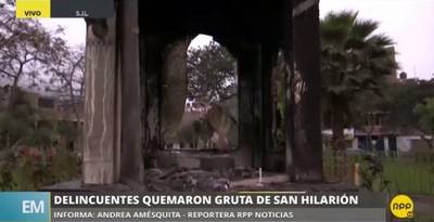 Queman una estatua de San Hilarión en San Juan de Lurigancho