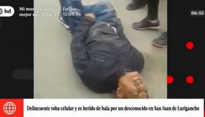 San Juan de Lurigancho: hampón fue baleado por desconocido tras asaltar a escolar
