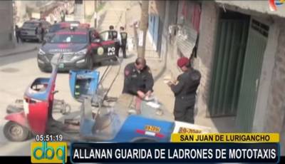 San Juan de Lurigancho: allanan vivienda en la que ‘descuartizaban’ mototaxis robados