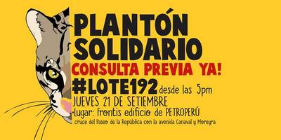 Plantón Solidario Consulta Previa YA, Lote 192
