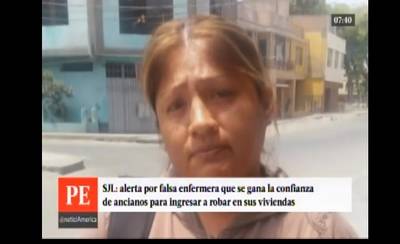SJL: acusan a falsa enfermera de 'pepear' y robar a adultos mayores
