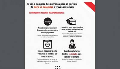 Perú vs. Colombia: entradas se venderán únicamente por la web de Teleticket