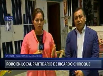 San Juan de Lurigancho: roban local de campaña de Ricardo Chiroque