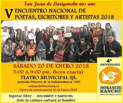 V Encuentro Nacional de Poetas, Escritores y Artistas 2018
