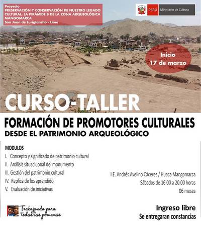 Formación de Promotores Culturales desde el Patrimonio Arqueológico en Mangomarca