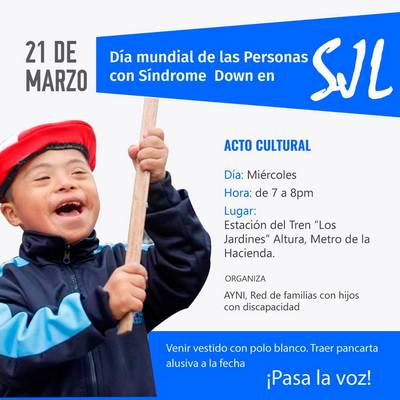 Piquete informativo en San Juan de Lurigancho por el Día Mundial de las personas con Síndrome Down