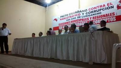Precandidatos que asistieron al Pacto Ciudadano contra el Narcotráfico y Corrupción