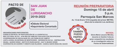 Reunión Preparatoria para el Pacto de Gobernabilidad en SJL
