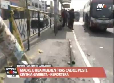 Madre e hija murieron aplastadas por poste que derribó coaster