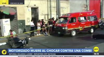Un motorizado murió tras chocar contra un poste de luz en el Cercado de Lima