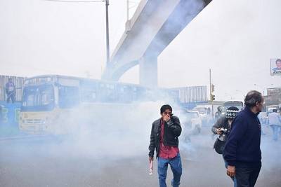 Enfrentamientos durante protesta contra Corredor Morado en SJL 