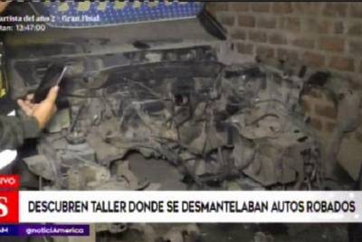 Policía descubre taller donde desmantelaban vehículos robados en San Juan de Lurigancho