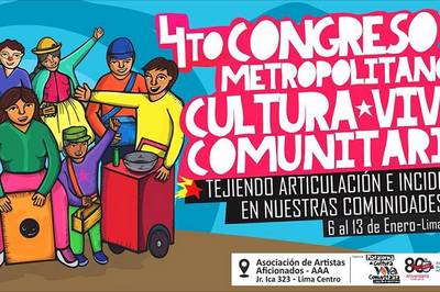 4to. Congreso Metropolitano de Cultura Viva Comunitaria se celebrará en Lima Centro en enero