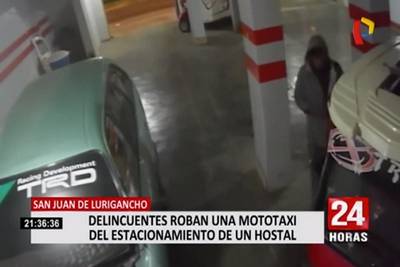 San Juan de Lurigancho: Ladrón roba mototaxi de la cochera de un hostal