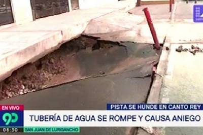 San Juan de Lurigancho: nuevo aniego en Canto Rey tras ruptura de tubería de agua