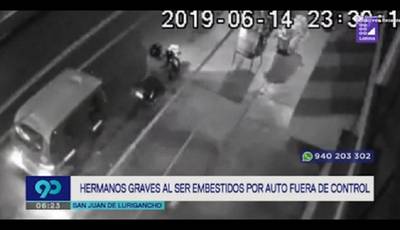 SJL: hermanos quedan graves tras ser embestidos por auto