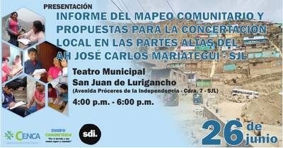 Presentarán informe de las condiciones de vida de  AAHH Mariategui