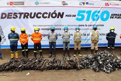 Construirán un minigimnasio en SJL con metal fundido de armas de fuego